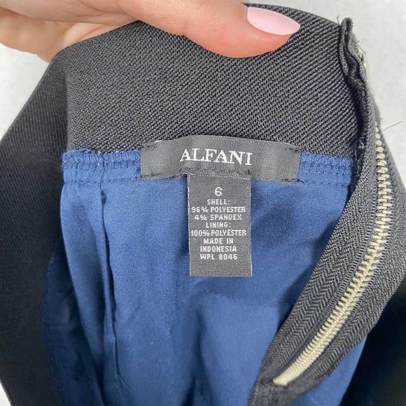 Alfani Women's Size 6‎ Blue Abstract Pattern Tiered Pencil Elastic Waist Skirt - Picture 6 of 7